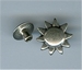 inslag zonnebloem (2-delig) zilverkleur 12 mm.